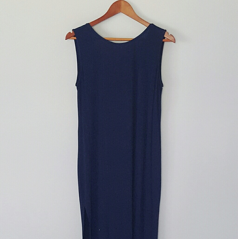WHBM Navy Low Back Knit Dress